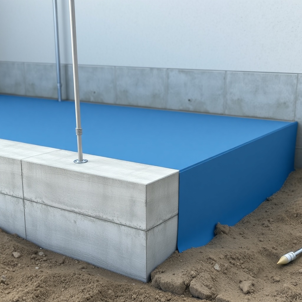 <clean photorealistic photo of Izolevi XPS Levha being installed on a concrete foundation