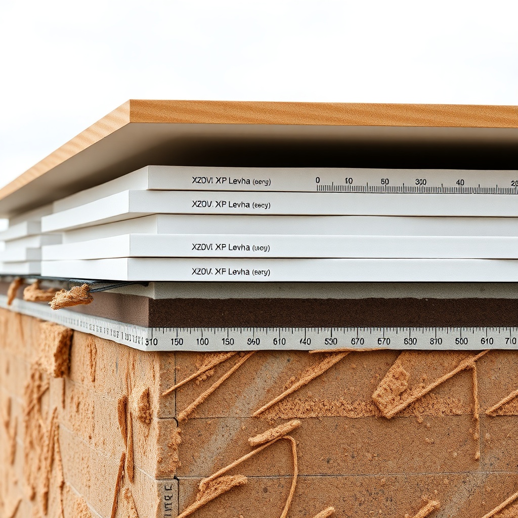 Close-up shot of a building foundation with stacked Izolevi XPS Levha sheets