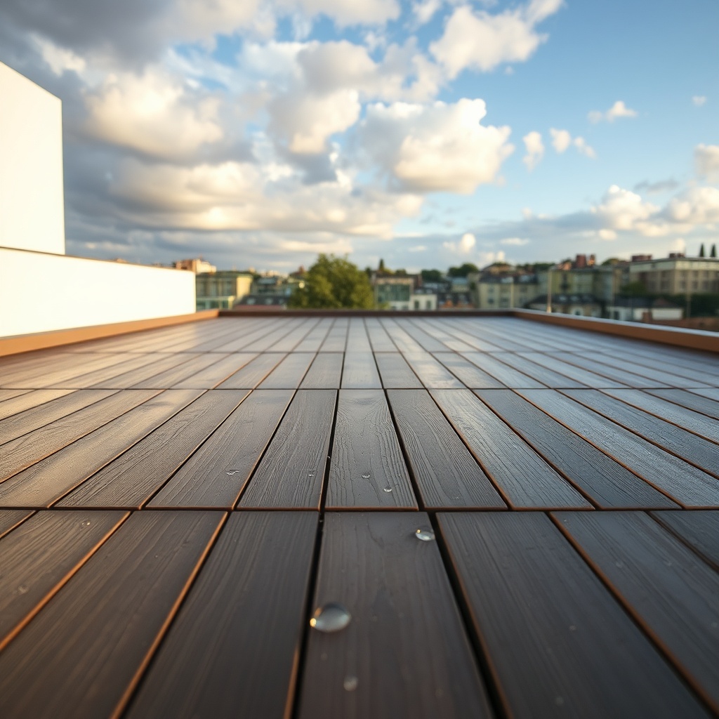 <A photorealistic photo showing a mistakely installed Izolevi XPS Levha on a terrace with